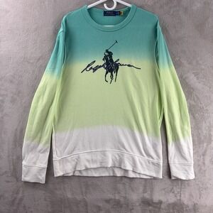 Polo Ralph‎ Lauren Sweatshirt Mens Size Large Green Blue Gradient Long Sleeve